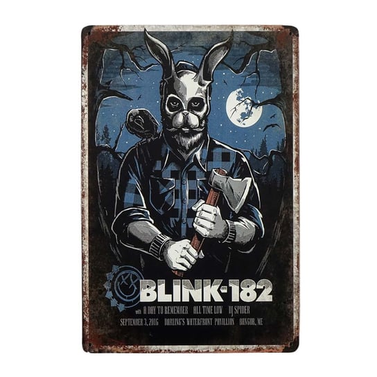 Plakat ozdobny Tabliczka dekoracyjna metalowa BLINK-182 2 retro Rustykalne Uchwyt