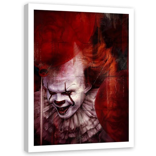 Plakat ozdobny w ramie białej FEEBY Horror film portret, 50x70 cm Feeby