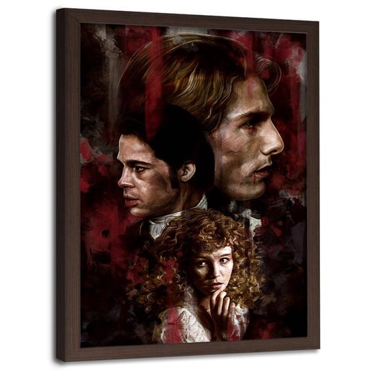 Plakat ozdobny w ramie brązowej FEEBY Aktorzy portret wampir, 40x60 cm Feeby