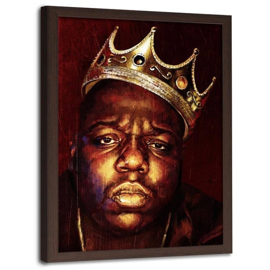 Plakat ozdobny w ramie brązowej FEEBY Portret korona artysta, 50x70 cm Feeby