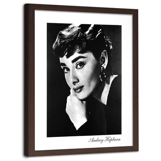 Plakat ozdobny w ramie brązowej FEEBY Portret znanej aktorki, 20x30 cm Feeby