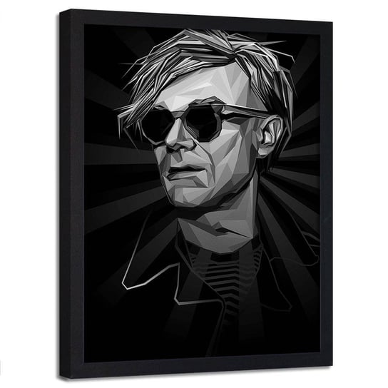 Plakat ozdobny w ramie czarnej FEEBY Portret twórca pop art, 40x60 cm Feeby
