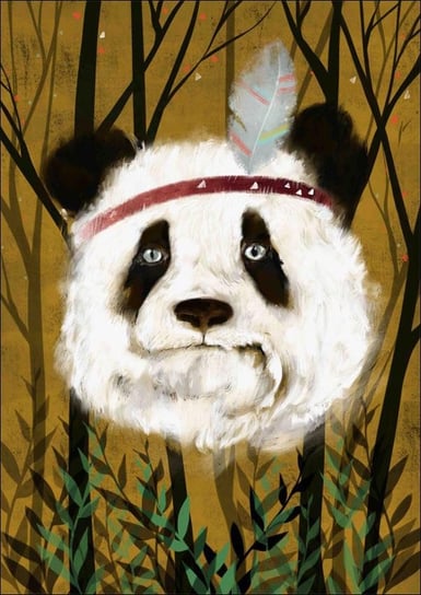 Plakat, Panda Indianin, 21x29,7 cm reinders