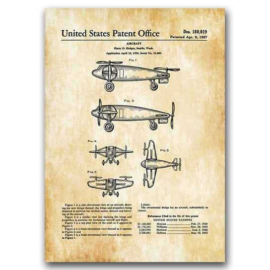 Plakat Patent na pionowy start samolotu A2 Vintageposteria