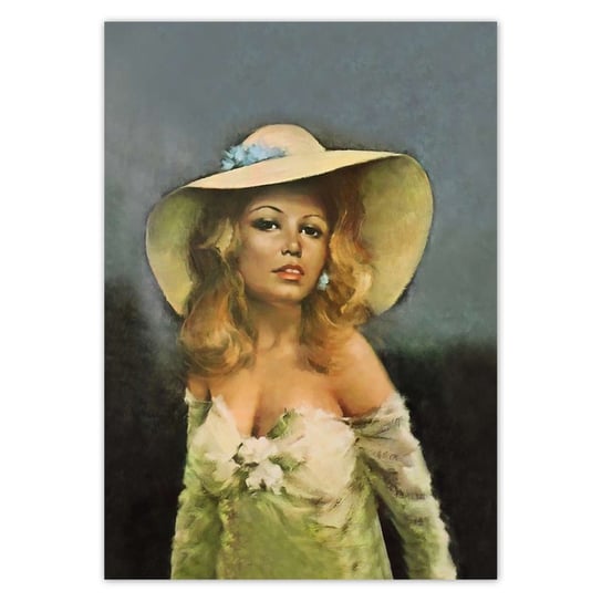 Plakat pionowy Brigitte Bardot Kapelusz, 14,8x21  cm ZeSmakiem