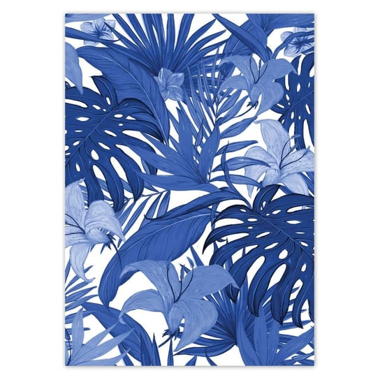 Plakat pionowy Classic Blue Monstera, 84,1x118,9  cm ZeSmakiem