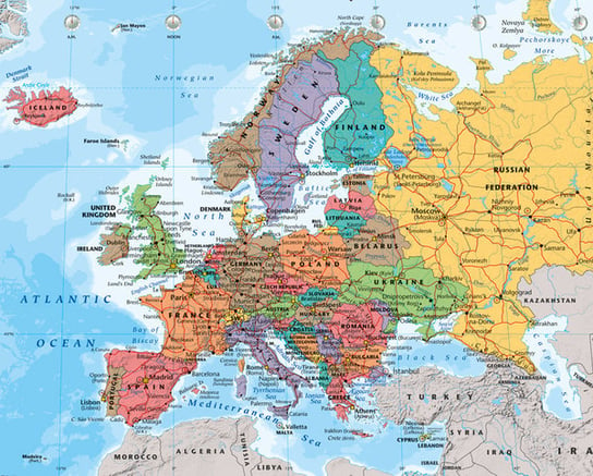 Plakat, Polityczna Mapa Europy, 50x40 cm Inna marka
