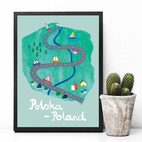 Plakat Polska Mapa 21x30 Love Poland Design