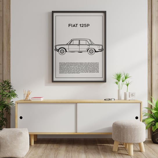 Plakat Polska Motoryzacja - Fiat 125p 40x50 cm Peszkowski Graphic
