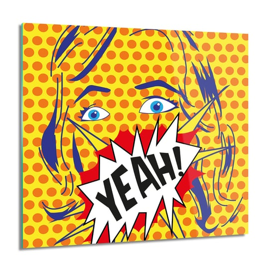 Plakat pop art twarz do kuchni foto na szkle, 60x60 cm ArtPrintCave