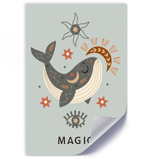 Plakat poster FEEBY, Wieloryb Magiczny Zwierzęta 60x90 Feeby