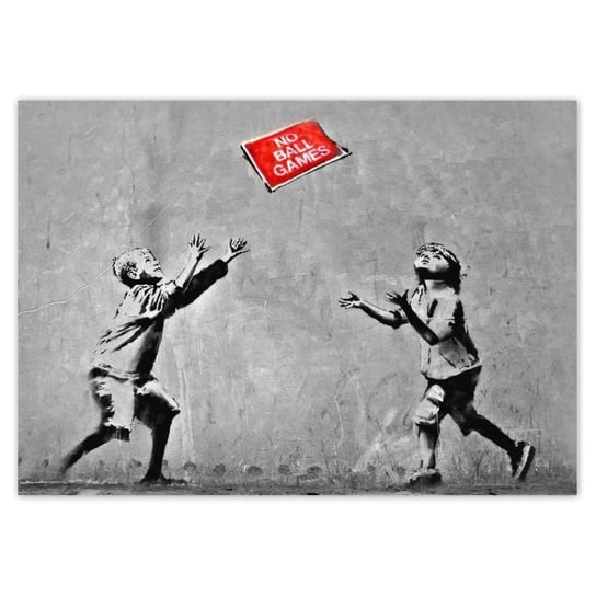 Plakat poziomy Banksy No Ball Games, 42x29,7  cm ZeSmakiem