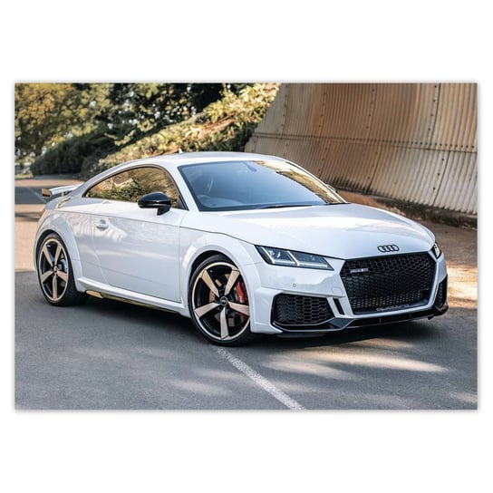 Plakat poziomy Białe Audi Quattro TT RS, 42x29,7  cm ZeSmakiem