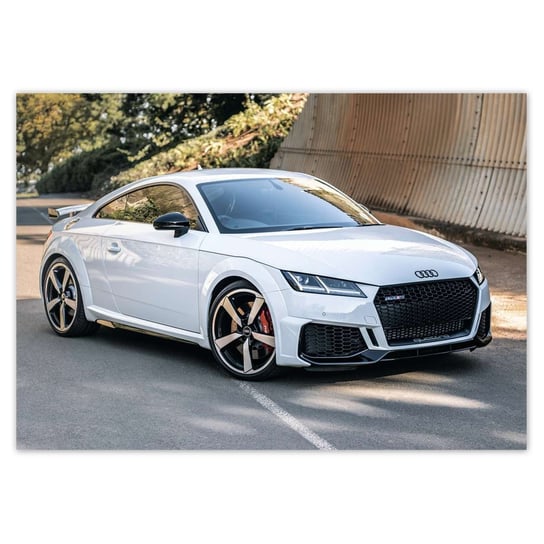 Plakat poziomy Białe Audi Quattro TT RS, 84,1x59,4  cm ZeSmakiem