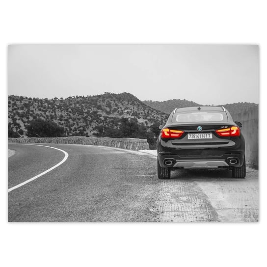 Plakat poziomy BMW czarne X6, 29,7x21  cm ZeSmakiem