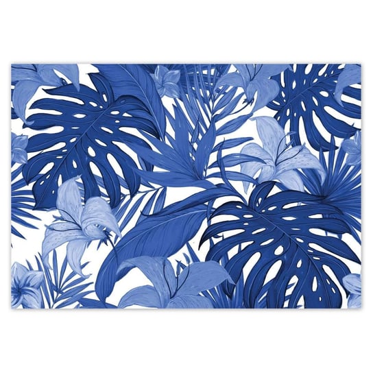 Plakat poziomy Classic Blue Monstera, 84,1x59,4  cm ZeSmakiem