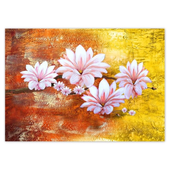 Plakat poziomy Gałązka magnolii kwiaty, 29,7x21  cm ZeSmakiem