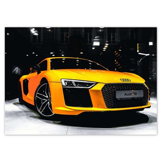 Plakat poziomy Żółte Audi R8, 29,7x21  cm ZeSmakiem