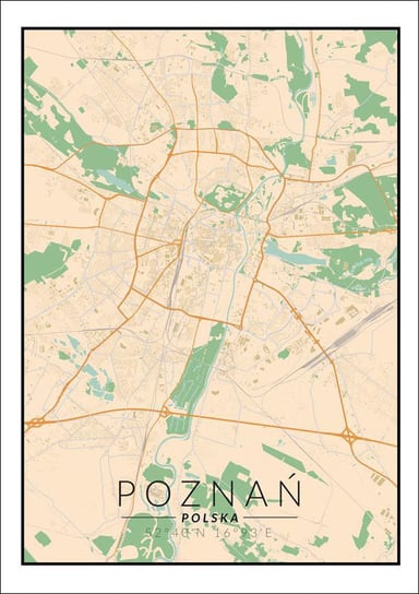 Plakat, Poznań mapa kolorowa, 21x29,7 cm reinders