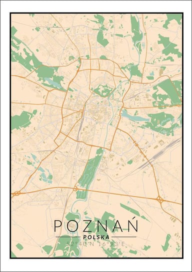 Plakat, Poznań mapa kolorowa, 42x59,4 cm reinders