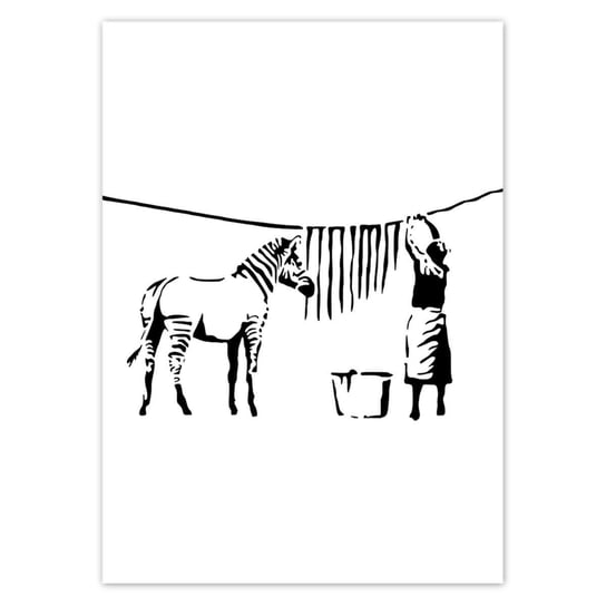 Plakat Pranie zebry Banksy, 50x70 cm ZeSmakiem