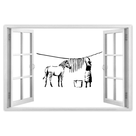 Plakat Pranie zebry Banksy, 90x60 cm ZeSmakiem