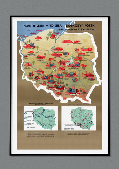Plakat PRL Polska wielkie budowy socjalizmu 42x30 cm / DodoPrint Dodoprint