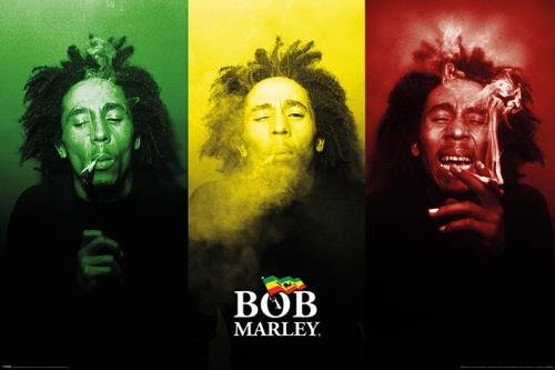 Plakat PYRAMID INTERNATIONA Bob Marley Tricolour Smoke, 91x61 cm Pyramid International
