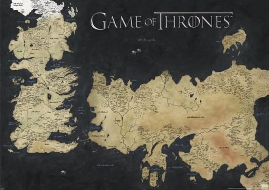 Plakat PYRAMID INTERNATIONA Gra O Tron Map Of Westeros & Essos, 100x140 cm GAME OF THRONES