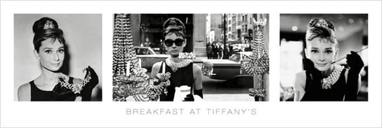 Plakat PYRAMID INTERNATIONAL, Audrey Hepburn - Tiffany S B&W Triptych, 30x91 cm Pyramid International