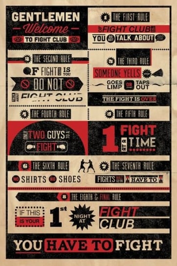 Plakat PYRAMID INTERNATIONAL Fight Club Rules Infographic Pyramid International
