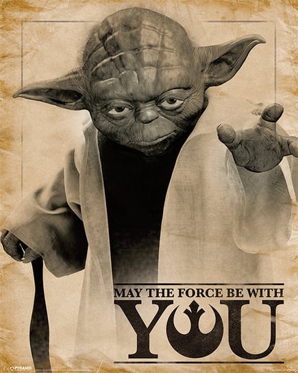 Plakat PYRAMID INTERNATIONAL Star Wars Classic Yoda May The Force Be With You, 40x50 cm Pyramid International