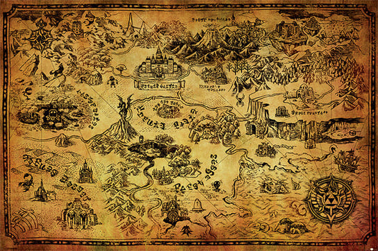 Plakat PYRAMID INTERNATIONAL, The Legend Of Zelda - Hyrule Map, 61x91 cm Pyramid International