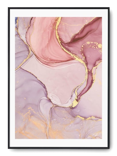Plakat r 30x40 cm Marmur Tekstura Róż Fiolet Różow Printonia