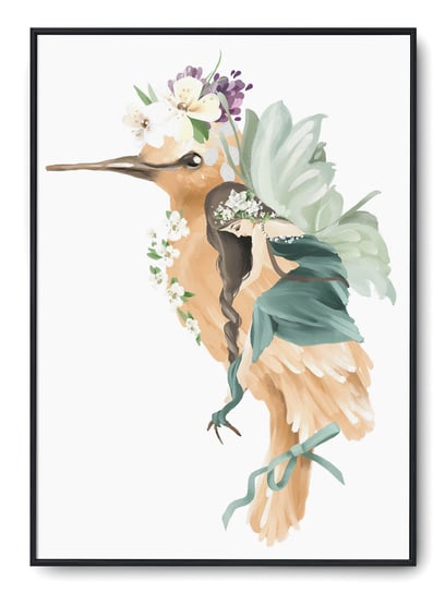 Plakat r 30x40 cm Pokój Dziecka Ptak Księżniczka Printonia