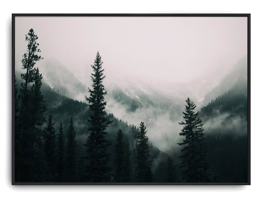 Plakat r 40x30 cm Krajobraz Góry Mgła Słońce Ziele Printonia
