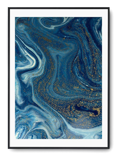 Plakat r 40x50 cm Marmur Tekstura Błękit Granat Ni Printonia
