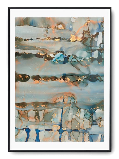 Plakat r 40x50 cm Marmur Tekstura Błękit Niebieski Printonia