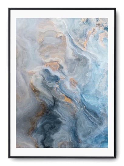 Plakat r 40x50 cm Marmur Tekstura Niebieski Błękit Printonia