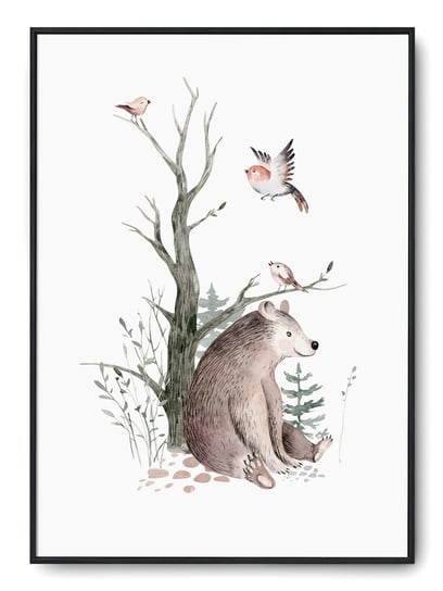 Plakat r 61x91 cm Pokój Dziecka Niedźwiedź z drzew Printonia
