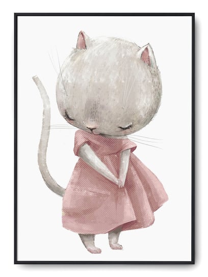 Plakat r A3 30x42 cm Pokój Dziecka Kot w Sukience Printonia