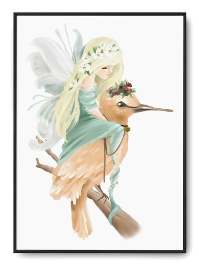 Plakat r A4 21x30 cm Pokój Dziecka Ptak Księżniczk Printonia