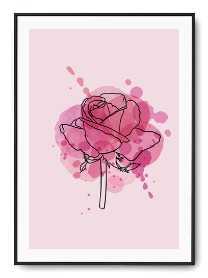 Plakat r B1 70x100 cm Grafika Geometria Kwiaty Róż Printonia