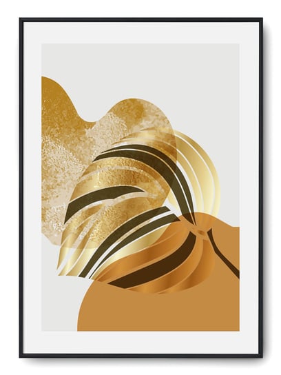 Plakat r B2 50x70 cm Grafika Geometria Kwiaty Złot Printonia