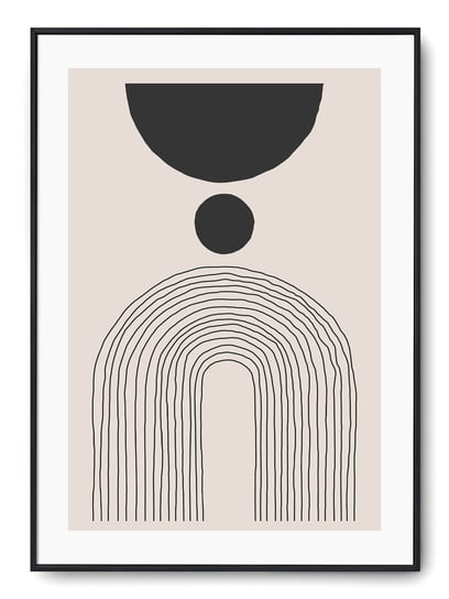 Plakat r B2 50x70 cm Grafika Geometria Linie Czerń Printonia