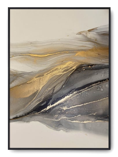 Plakat r B2 50x70 cm Marmur Tekstura Odcień Złoty Printonia
