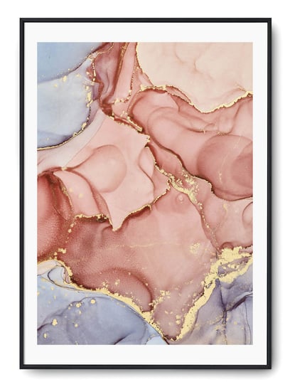 Plakat r B2 50x70 cm Marmur Tekstura Róż Fiolet Ró Printonia