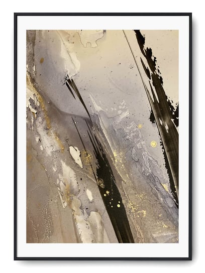 Plakat r B2 50x70 cm Marmur Tekstura Złoty Szary C Printonia