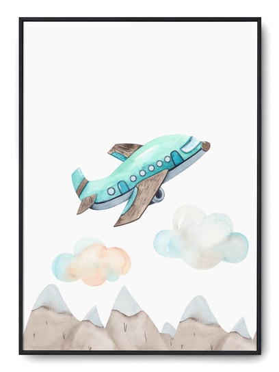 Plakat r B2 50x70 cm Pokój Dziecka Samolot Góry Ch Printonia