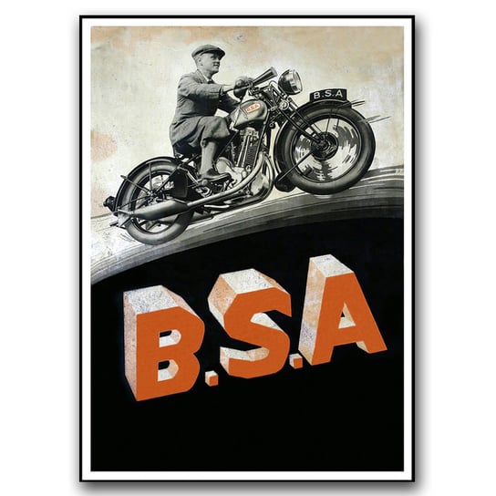 Plakat retro do salonu B.S. A Motocykle A3 Vintageposteria